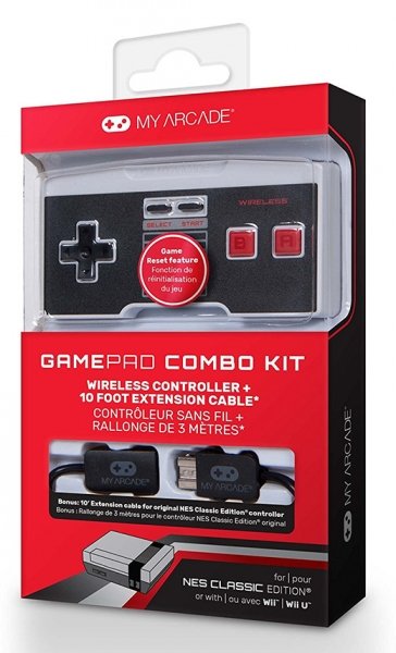 My Arcade Gamepad Combo Kit (wireless Gamepad + Entender Cable) (nes/wii/wii U) Hover Image