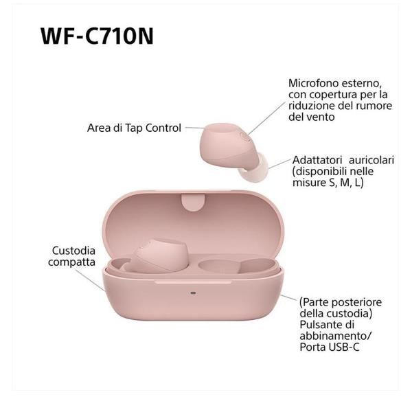 Sony Wf-c710n Rosa / Auriculares Inear True Wireless Con Noise Cancelling