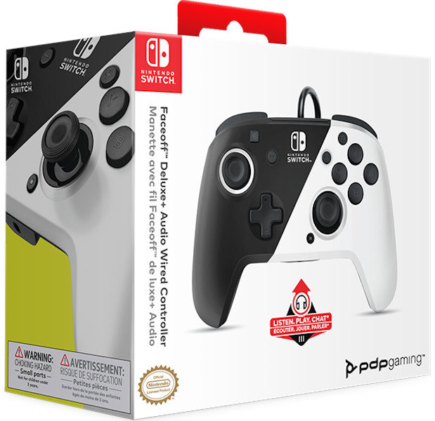 Mando Pdp Faceoff Deluxe + Audio Wired Controller Black/white (negro/blanco) ( Switch 2 / Oled ) Hover Image