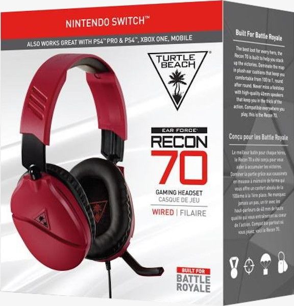 Cascos Turtle Beach Wired Gaming Headset Recon 70 Red (rojo) (ps4/xbone/switch/movil) Hover Image