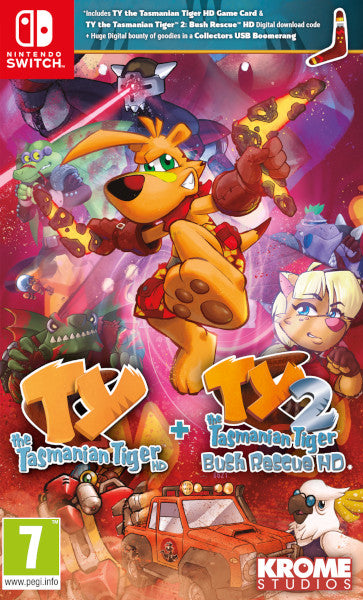 Ty The Tasmanian Tiger Hd + Ty The Tasmanian Tiger 2: Bush Rescue Hd (2&1) Nintendo Switch Hover Image
