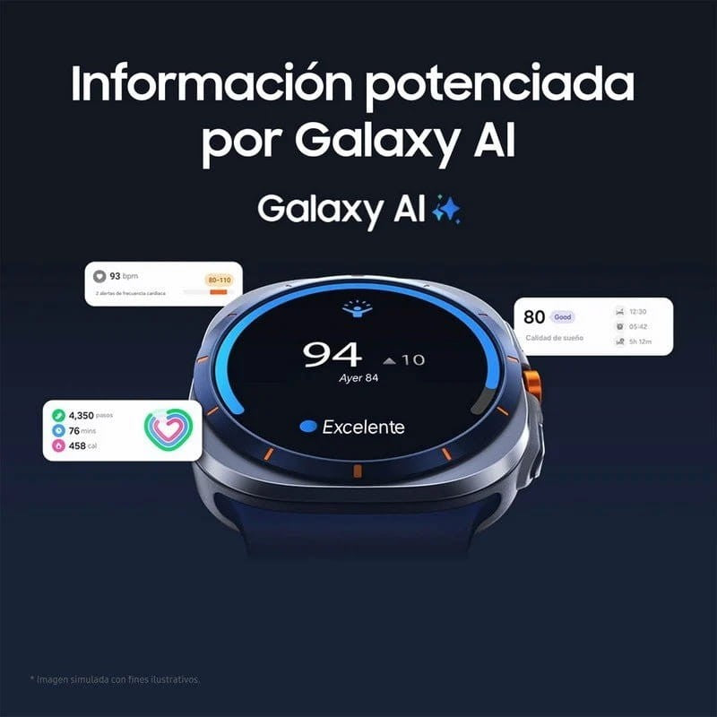 Smartwatch Samsung Galaxy Watch Ultra 2025 Plateado Titanio - Reloj Inteligente
