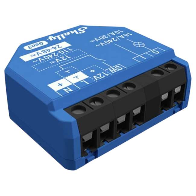 Shelly 1 Gen3 Azul - Relé Inteligente WiFi Hover Image