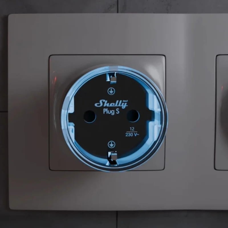 Shelly Plug S MTR Gen3 Blanco - Enchufe Inteligente con conectividad WiFI, compatibilidad con Matter y plataformas Smart Home