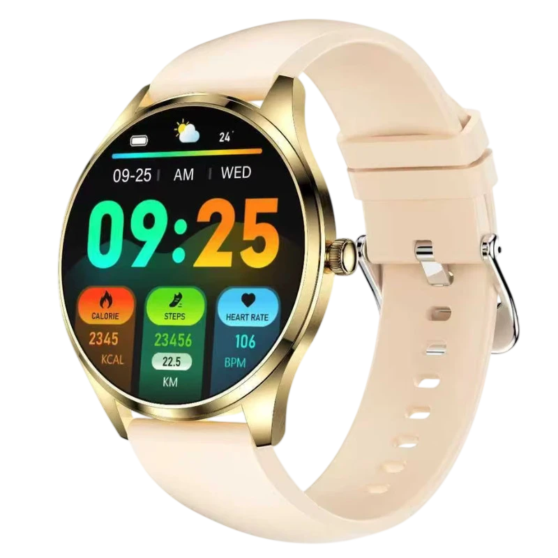 TN99 Smartwatch con Correa de Silicona Dorado Pantalla AMOLED 1,43 pulgadas