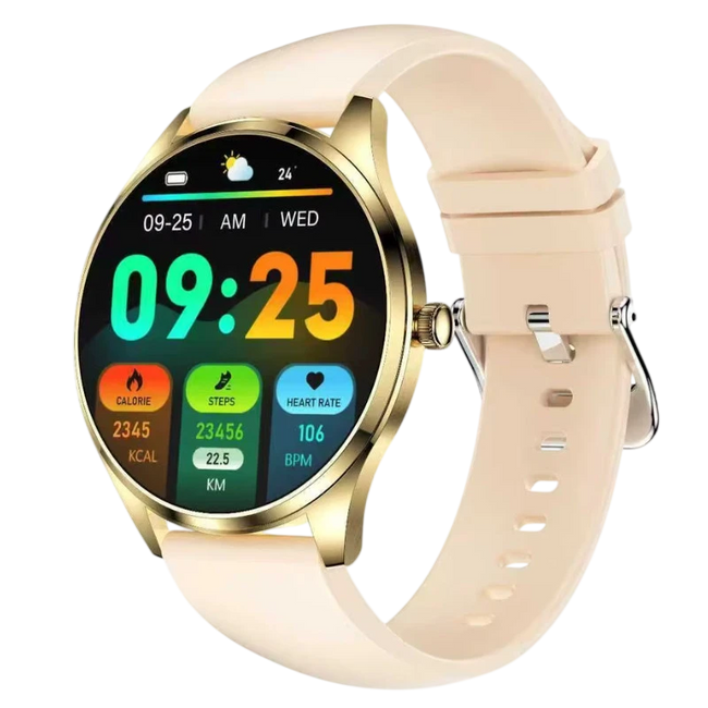TN99 Smartwatch con Correa de Silicona Dorado Pantalla AMOLED 1,43 pulgadas Hover Image