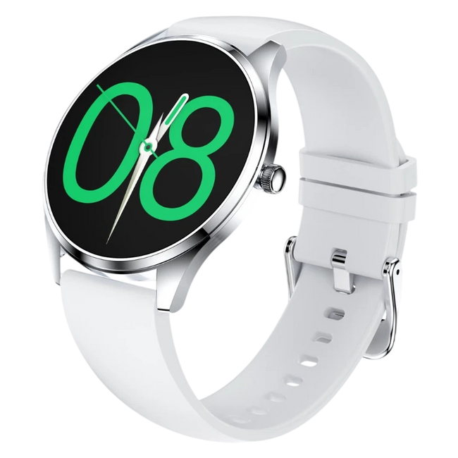 TN99 Smartwatch con Correa de Silicona Plata Monitoreo de Frecuencia Cardíaca Hover Image