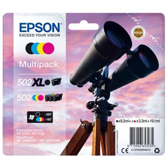 Multipack Tinta Epson 502xl Negro + 502 Cian Magenta Amarillo