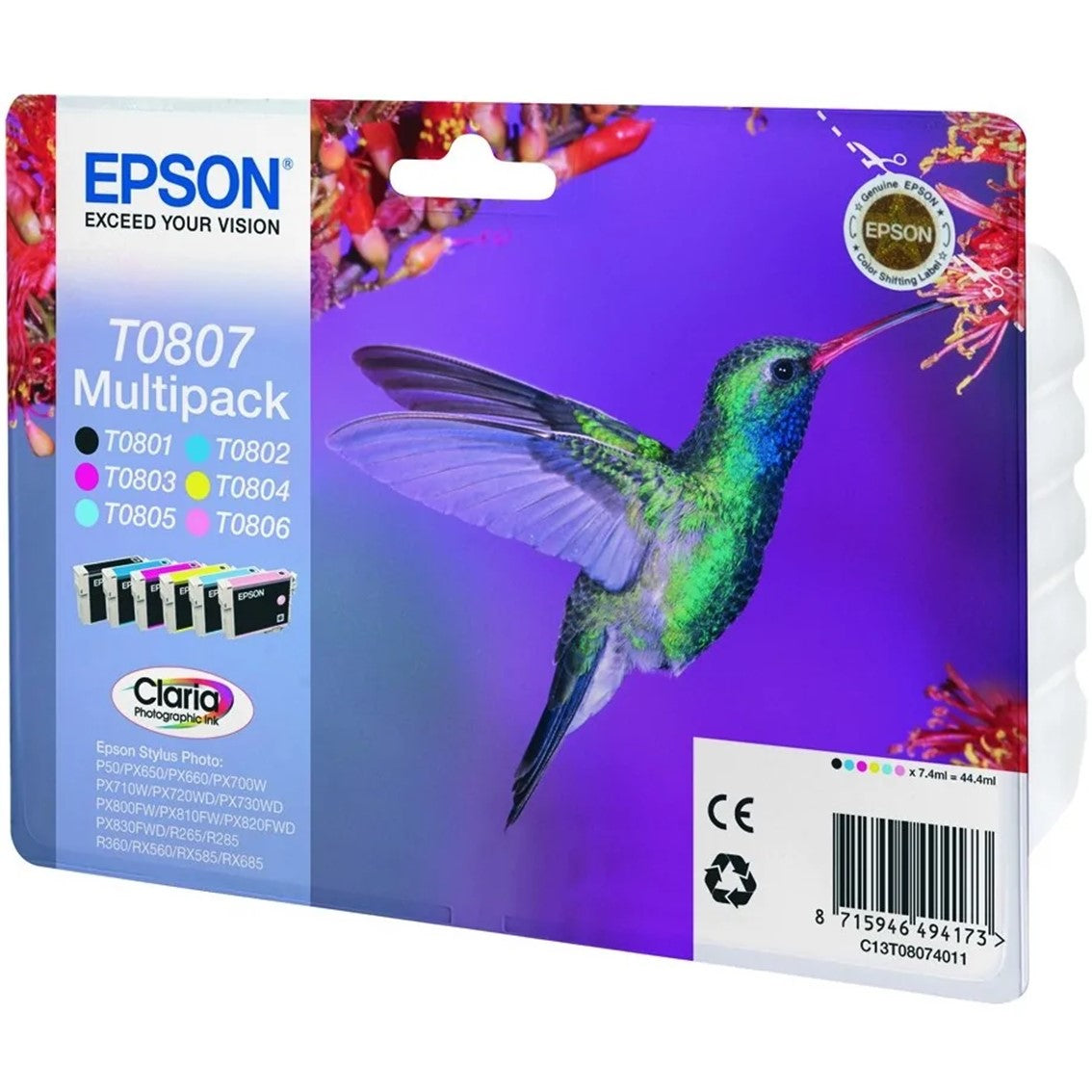 Multipack Tinta Epson T08074 T080140+240+340+440 +540+640 - Colibri