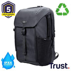 Mochila Trust Jersy Color Negro Para Portatiles Hasta 17" 15 Compartimientos 25l