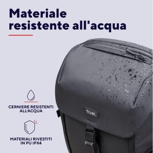 Mochila Trust Jersy Color Negro Para Portatiles Hasta 17" 15 Compartimientos 25l
