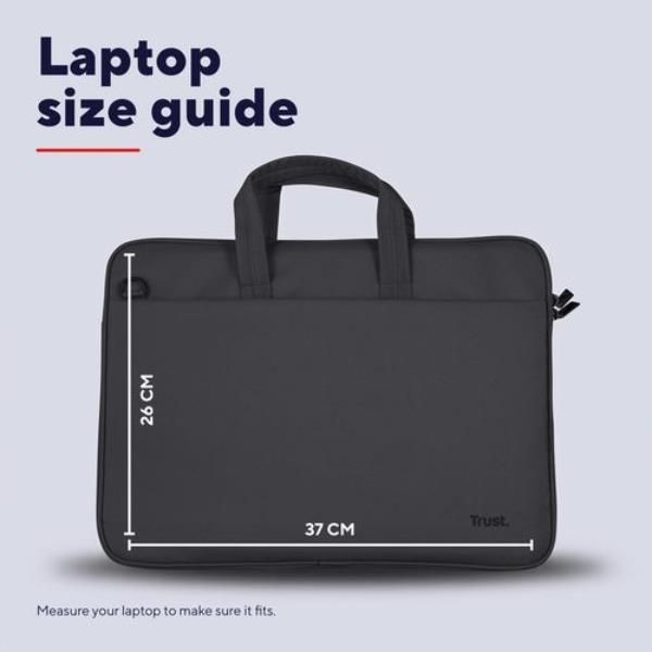 Maletin De Portatil 14" Trust Bologna Slim Eco Compartimento Acolchado Negro