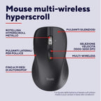 Mouse Trust Wireless Y Bluetooth Ferro Negro 3200 Dpi Ajustable 9 Botones 3 Dispositivos