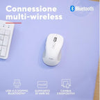 Mouse Trust Wireless Y Bluetooth Ferro Blanco 3200 Dpi Ajustable 9 Botones 3 Dispositivos