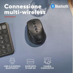 Mouse Trust Wireless Zevo Bt/2.4ghz 6 Botones 1200-3200dpi Recargable Color Negro.