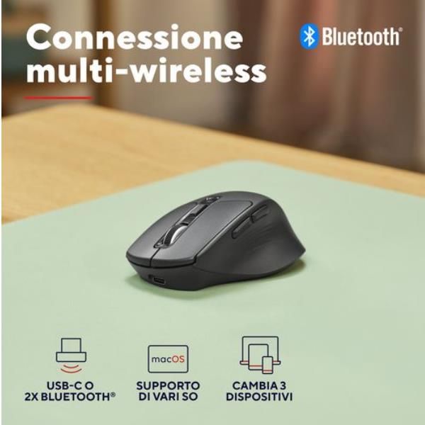 Mouse Trust Wireless Niven Bt/2.4ghz 7 Botones Silencioso 800-3200dpi Recargable Negro