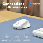 Mouse Trust Wireless Niven Bt/2.4ghz 7 Botones 800-3200dpi Recargable Color Blanco.