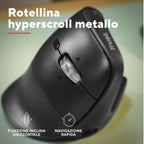 Mouse Trust Vyran Wireless Ergo 2400dpi 7 Botones Hyperscroll Multidevice Recargable Usb-c Negro