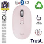 Mouse Trust Wireless Seron Hypscroll Slim 400-2400dpi 6 Botones Recargable Fsc Grs Rosa