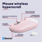 Mouse Trust Wireless Seron Hypscroll Slim 400-2400dpi 6 Botones Recargable Fsc Grs Rosa
