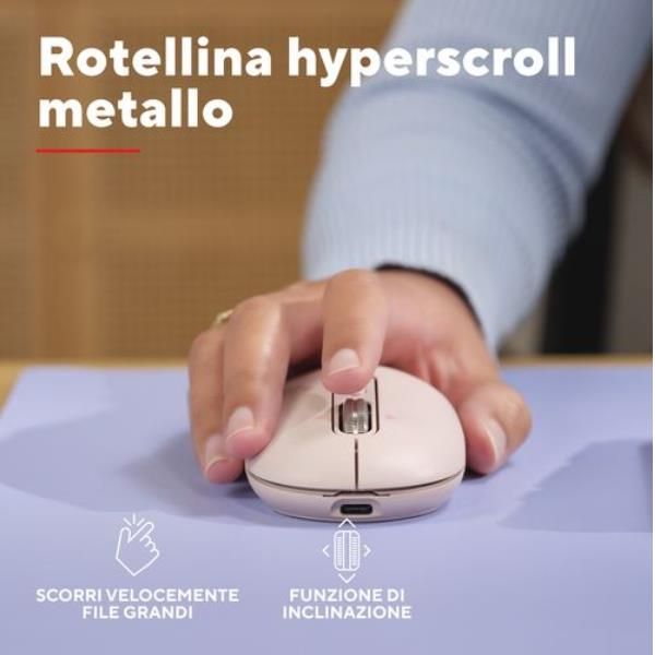 Mouse Trust Wireless Seron Hypscroll Slim 400-2400dpi 6 Botones Recargable Fsc Grs Rosa