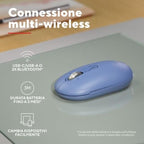 Mouse Trust Wireless Seron Hypscroll Slim 400-2400dpi 6 Botones Recargable Fsc Grs Azul