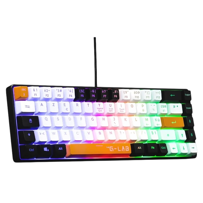 Teclado de Membrana The G-Lab Keyz Hydrogen RGB Negro/Blanco/Naranja