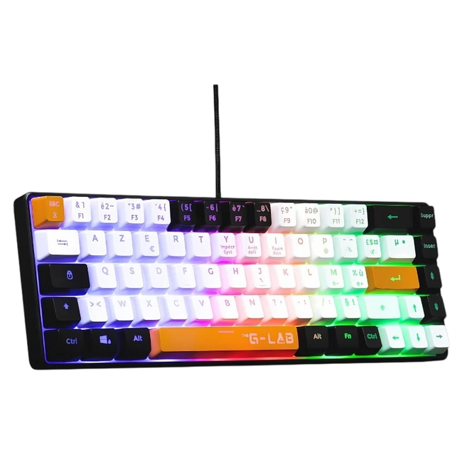 Teclado de Membrana The G-Lab Keyz Hydrogen RGB Negro/Blanco/Naranja Hover Image