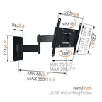 Vogel's Ma2040-c1 Negro / Soporte De Pared Para Tv De 19" A 43"