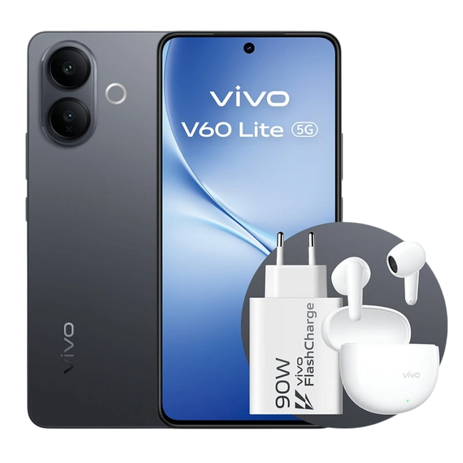 Vivo V60 Lite 5G 8GB/256GB Negro con Auriculares Buds y Cargador 90W Hover Image