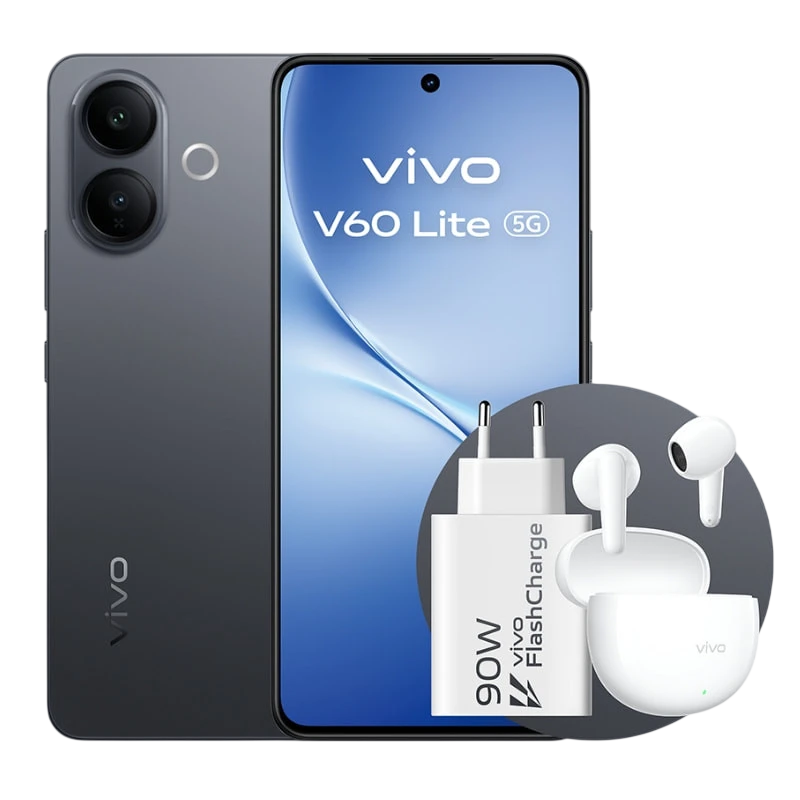 Vivo V60 Lite 5G 8GB/256GB Negro con Auriculares Buds y Cargador 90W