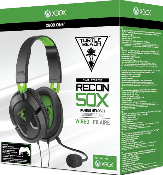 XBOX ONE Turtle Beach Wired Gaming Headset Recon 50x Green (verde) (ps5/4/switch/xbx/pc/movil)