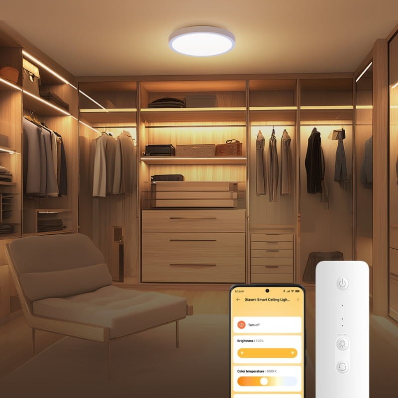Xiaomi Smart Ceiling Light D20 250 x 60mm 900lm - Lámpara de Techo Inteligente