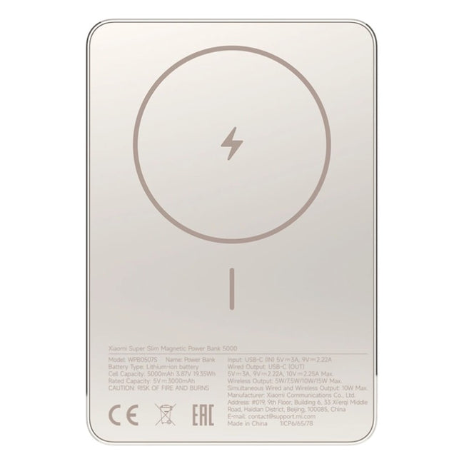 Xiaomi Super Slim Magnetic Power Bank 5000mAh 22,5W Dorado Hover Image