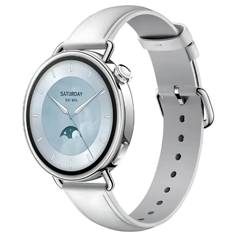 Xiaomi Watch S4 41 mm Correa Cuero Blanco 1,32 pulgadas AMOLED GPS NFC 8 días +150 deportes 5ATM
