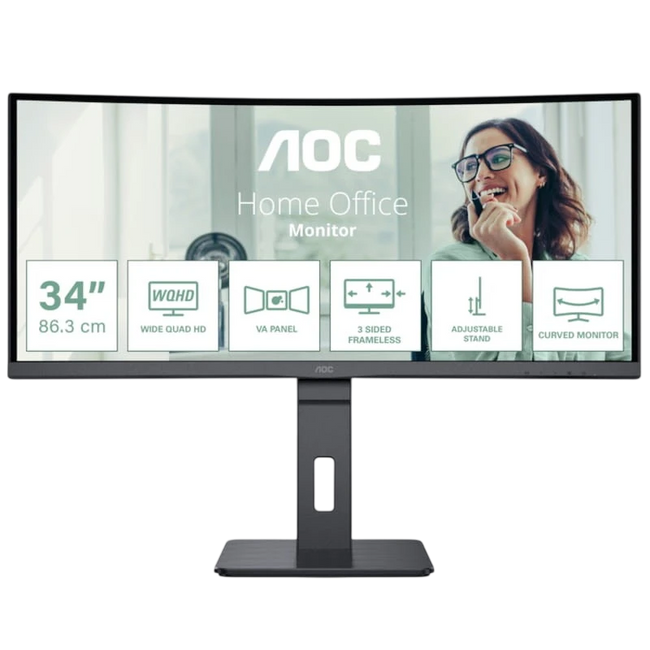 AOC CU34P3CV 34 WQHD VA UltraWide Curvo 100 Hz Negro Hover Image