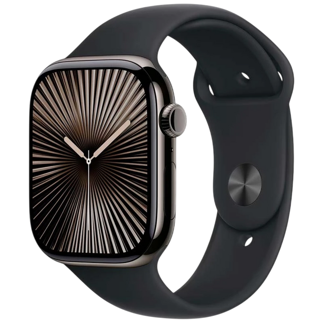 Apple Watch Series 10 GPS + Cellular 46mm Titanio Pizarra con Correa Deportiva S/M Hover Image