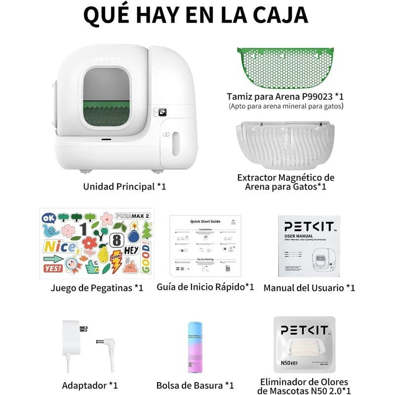 Arenero Automático PETKIT Pura Max 2 Basic Kit - Con tecnología xSecure - Control APP - Capacidad extragrande