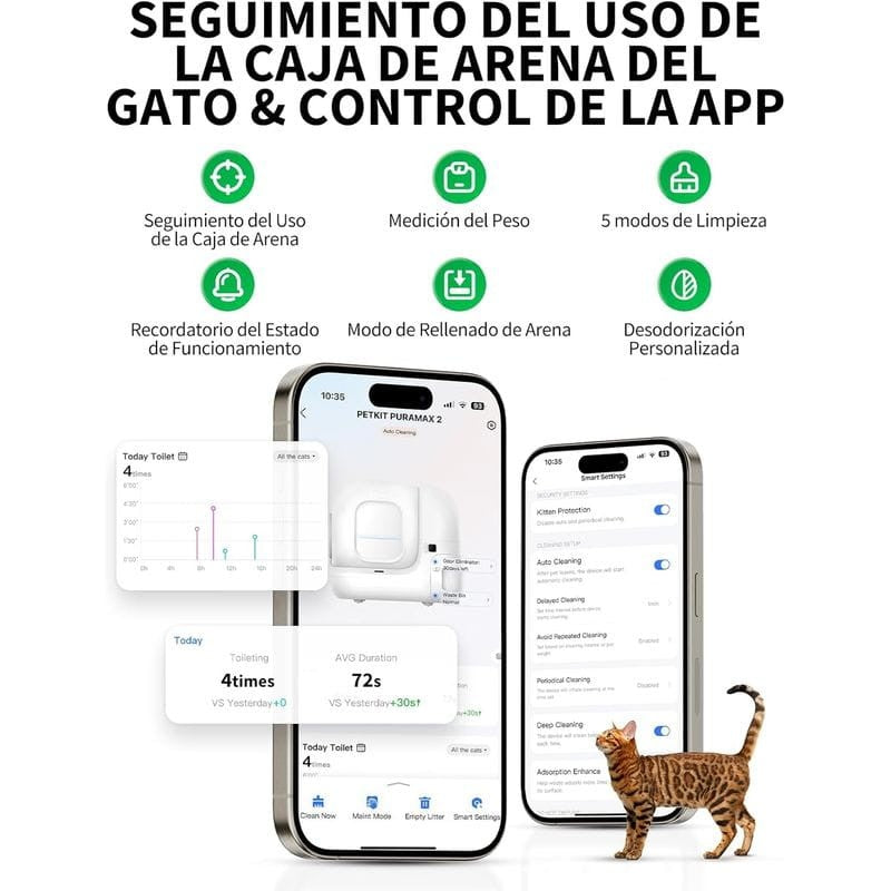 Arenero Automático PETKIT Pura Max 2 Basic Kit - Con tecnología xSecure - Control APP - Capacidad extragrande