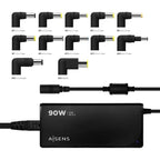 Cargador de Portátil Aisens ASLC-90WAUTO-BK/ 1xUSB/ 90W/ Automático/ 12 Conectores/ Voltaje 15-20V