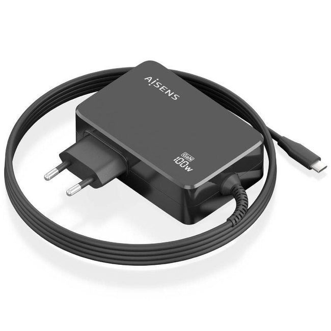 Cargador de Portátil GaN Aisens ASCH-1PD100WL50-BK USB Tipo-C/ 100W/ Automático/ Voltaje 5-20V Hover Image