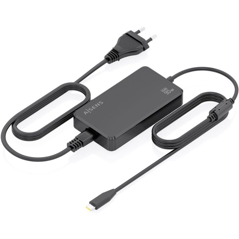 Cargador de Portátil GaN Aisens ASCH-1PD90D069-BK/ 1xUSB Tipo-C/ 90W/ Automático/ Voltaje 5-20V