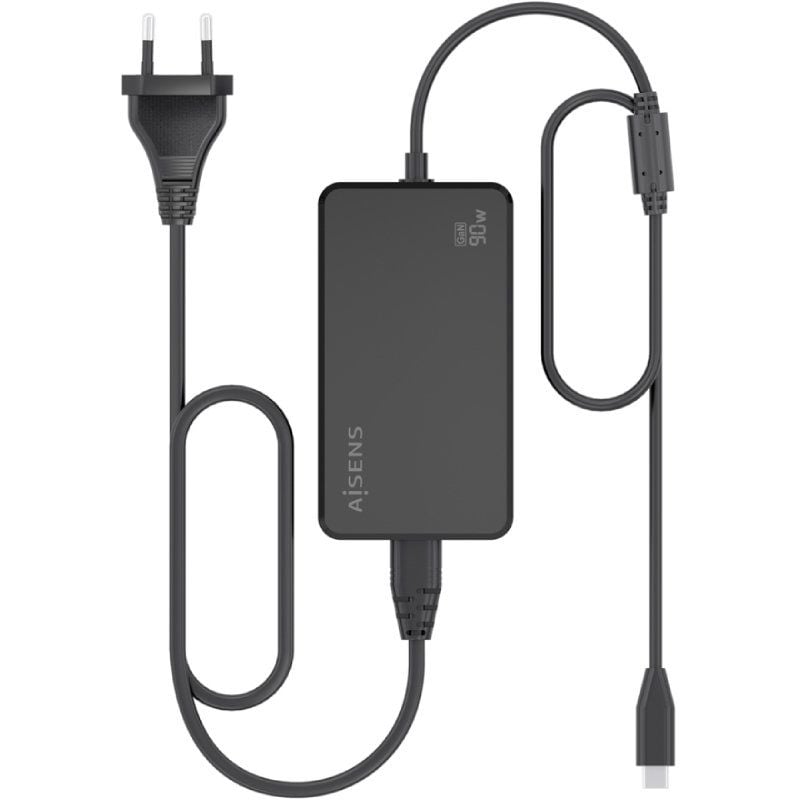 Cargador de Portátil GaN Aisens ASCH-1PD90D069-BK/ 1xUSB Tipo-C/ 90W/ Automático/ Voltaje 5-20V