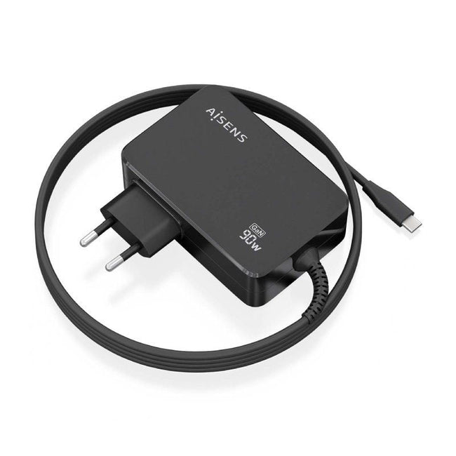 Cargador de Portátil GaN Aisens ASCH-1PD90WL034-BK/ 1xUSB Tipo-C + Cable 1.8m/ 90W/ Automático/ Voltaje 5-20V Hover Image