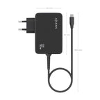 Cargador de Portátil GaN Aisens ASCH-1PD90WL034-BK/ 1xUSB Tipo-C + Cable 1.8m/ 90W/ Automático/ Voltaje 5-20V