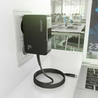 Cargador de Portátil GaN Aisens ASCH-1PD90WL034-BK/ 1xUSB Tipo-C + Cable 1.8m/ 90W/ Automático/ Voltaje 5-20V