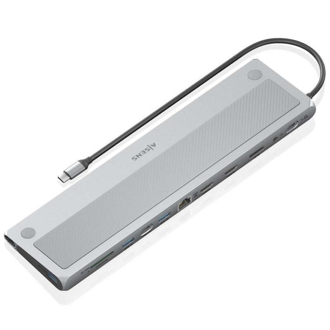 Docking USB Tipo-C Aisens ASUC-12P020-GR/ 2xHDMI 4K/ 3xUSB/ 1xUSB Tipo-C/ 1xRJ45/ 1xDisplayPort/ 1xLector Tarjetas/ 1xUSB Tipo-C PD/ Gris Main Image