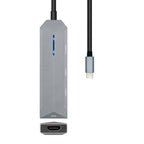 Docking USB Tipo-C Aisens ASUC-4P002-GR/ 1xHDMI 4K/ 2xUSB/ 1xUSB Tipo-C PD/ Gris