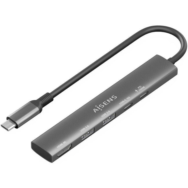 Docking USB Tipo-C Aisens ASUC-5P022-GR/ 1xHDMI 4K/ 2xUSB/ 1xUSB Tipo-C/ 1xUSB Tipo-C PD/ Gris Hover Image