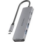 Docking USB Tipo-C Aisens ASUC-5P028-GR/ 1xHDMI 4K/ 2xUSB/ 2xUSB Tipo-C/ 1xUSB Tipo-C PD/ Gris